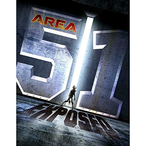 DVD cover for "Area 51 Exposed" featuring a shadowy figure and large numerals.