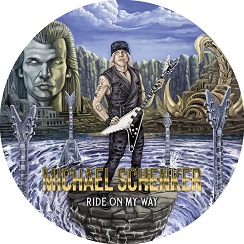 Album cover for Michael Schenker’s “Ride On My Way” featuring two guitarists.