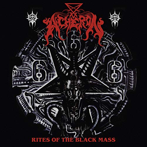 Black and white album cover with a pentagram, skull, and band name "Acheron".