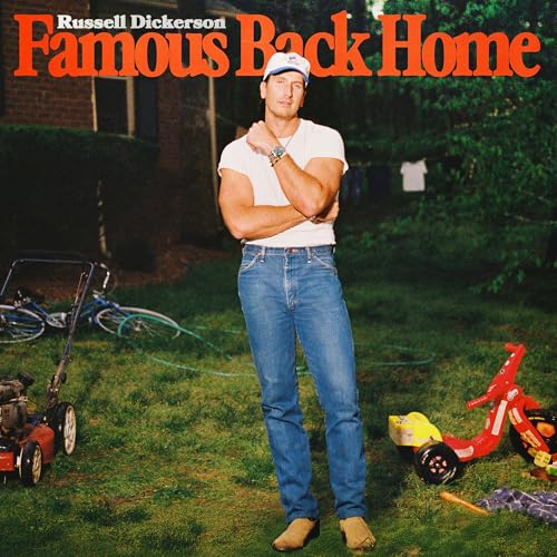 Album cover: Russell Dickerson standing in a yard with lawn equipment.