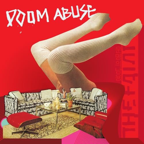 Album cover for “Doom Abuse” featuring legs in stockings and a living room.
