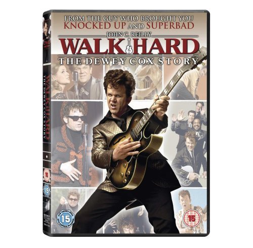 DVD cover for "Walk Hard" featuring John C. Reilly with a guitar.