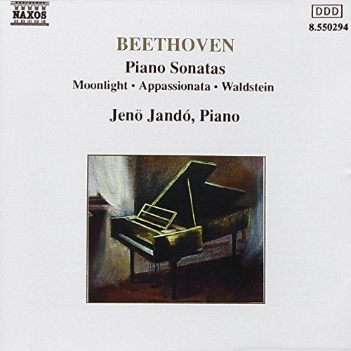 CD cover: Beethoven piano sonatas performed by Jenö Jandó, with piano image.
