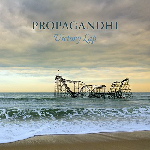 Propagandhi “Victory Lap” album cover: decaying seaside rollercoaster in waves.