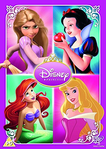 DVD cover featuring Disney Princesses Rapunzel, Snow White, Ariel, and Aurora.