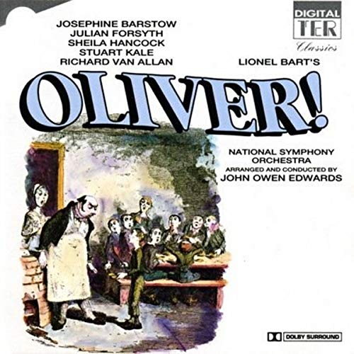 CD cover for "Oliver!" musical, featuring a painted scene of characters.