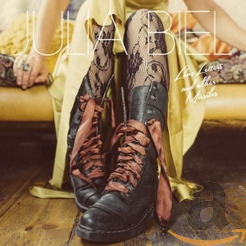 CD cover for Julia Biel’s “Love Letters and Other Missiles”, featuring boots.