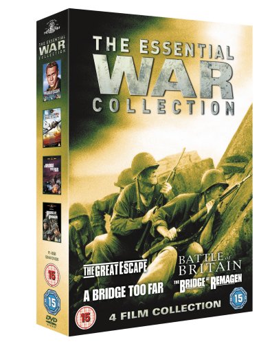 DVD box set featuring soldiers in combat with titles of four included war films.