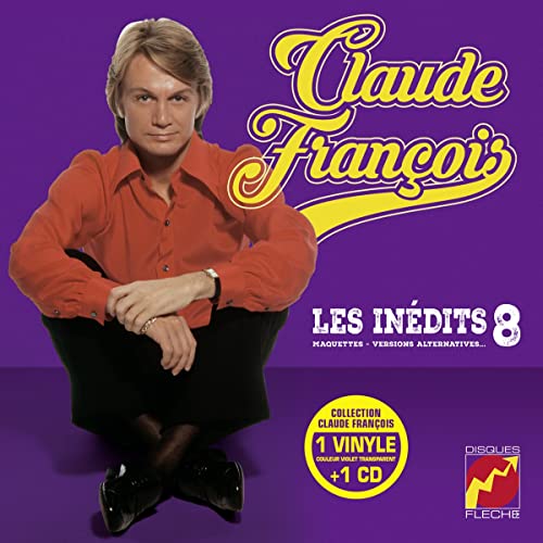 Album cover for Claude François’ “Les Inédits Vol. 08” with artist portrait.