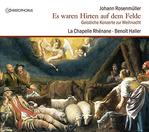 CD cover depicting the Nativity scene with angels and shepherds.