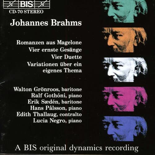 CD cover for Johannes Brahms’ “Romanzen aus Magelon” with portrait strips.
