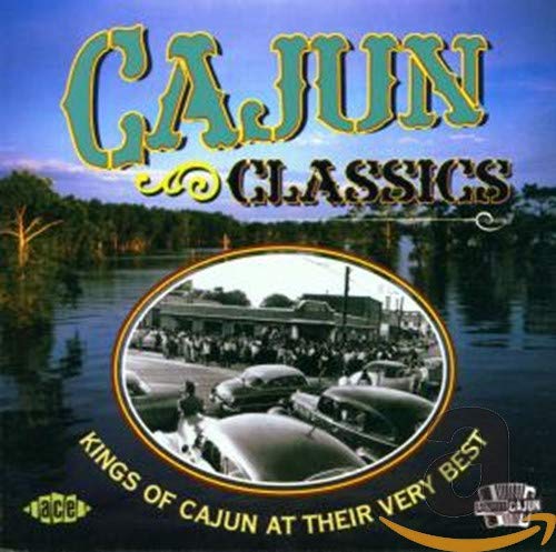 CD cover art featuring a bayou landscape, vintage cars, and the title Cajun Classics.