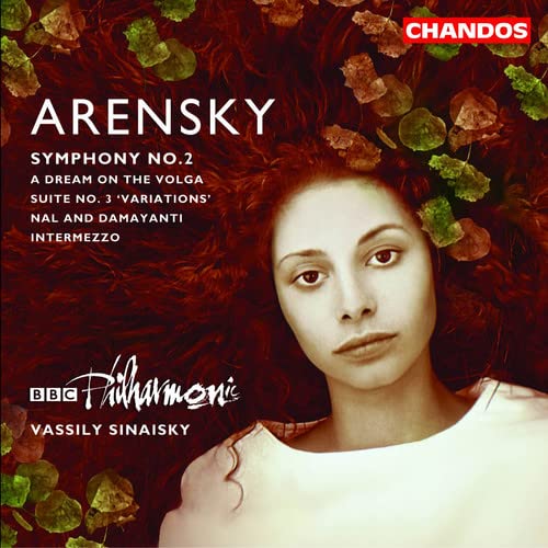 CD cover for Arensky’s Symphony No. 2 featuring a woman’s portrait.
