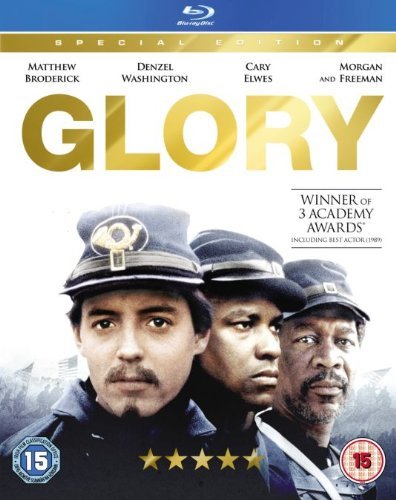 Glory" Blu-ray cover featuring Denzel Washington and other Black soldiers.
