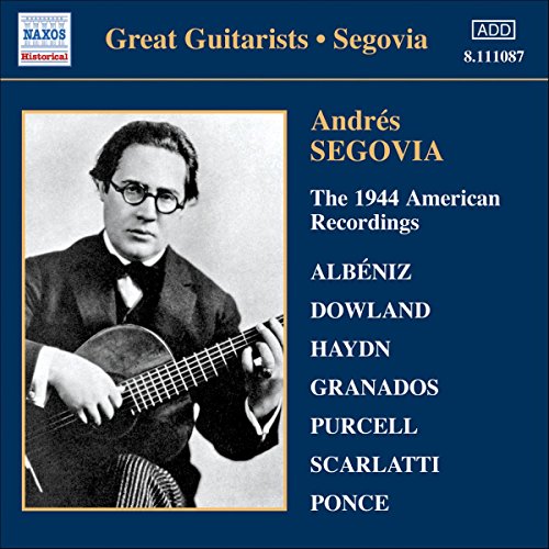 CD cover featuring guitarist Andrés Segovia in a dark suit and glasses.