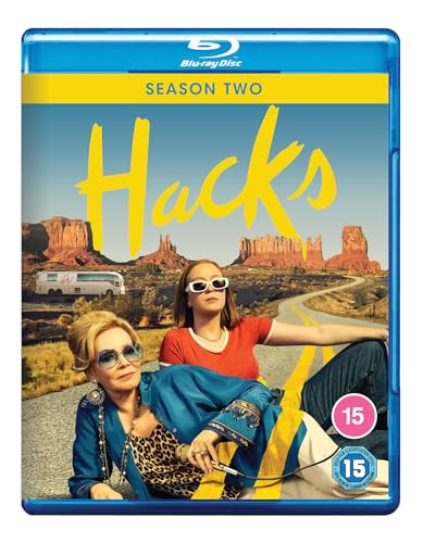 Blu-ray cover for Hacks Season 2 featuring two women on a desert road.