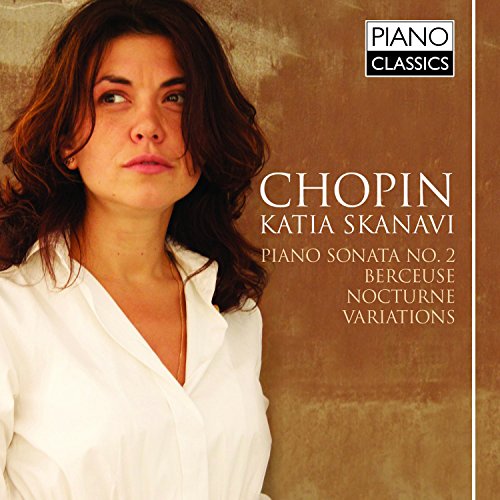 CD cover featuring pianist Katia Skanavi and text "Chopin Piano Sonata No.2".