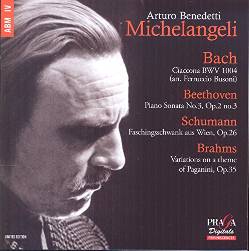 CD cover featuring pianist Arturo Benedetti Michelangeli in black and white.