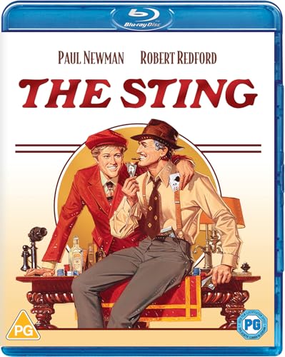 The Sting" Blu-ray cover featuring Paul Newman and Robert Redford in period attire.