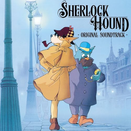 Sherlock Hound and Dr. Watson walking down a foggy Victorian street at night.