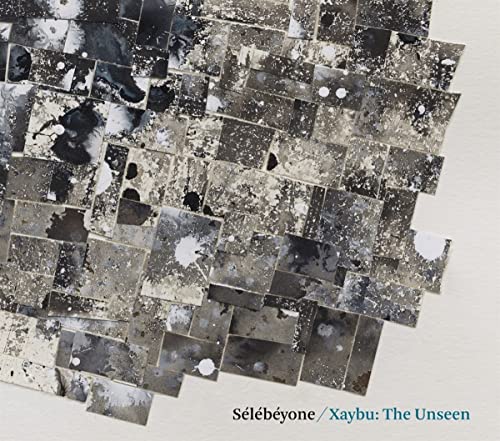 Abstract mosaic of gray and white squares with album title text.