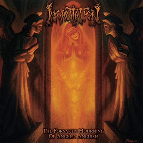 CD cover art: veiled figure between two angelic figures in orange light.
