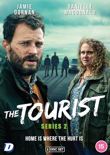 DVD cover for “The Tourist” Series 2 featuring Jamie Dornan and Danielle Macdonald.