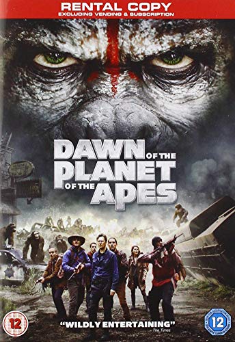 DVD cover for "Dawn of the Planet of the Apes" featuring an ape’s face.