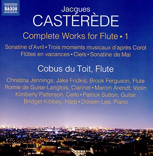 CD cover for Jacques Castérède’s flute works, featuring a city skyline.
