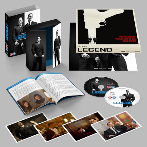 Legend" film collector's edition with Blu-ray discs, case, booklet, and artwork.