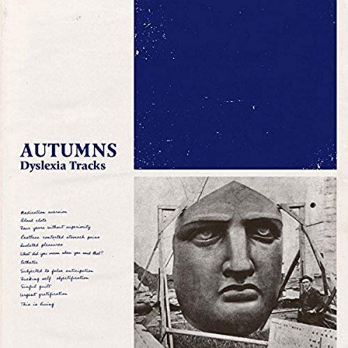 Vinyl record cover: "Autumns - Dyslexia Tracks" with a sculpted face image.