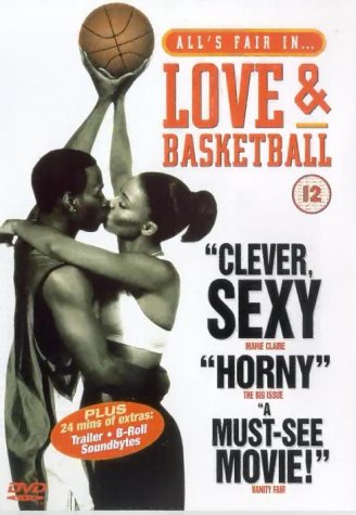 DVD cover for "Love & Basketball" featuring a couple embracing with a basketball.