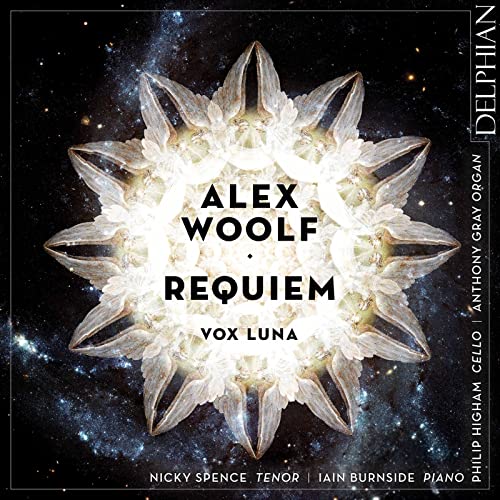 CD cover for Alex Woolf's "Requiem" featuring a starburst design.