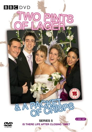 DVD cover for “Two Pints Of Lager & A Packet Of Crisps” Series 5, wedding scene.
