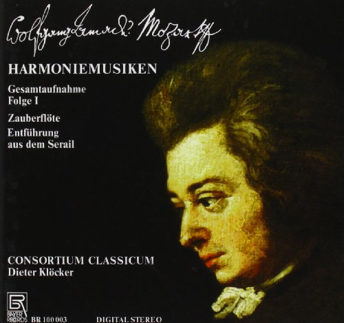 CD cover featuring a portrait of Mozart with text in German.