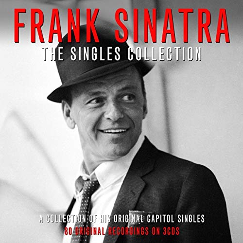 Frank Sinatra in a fedora, album cover for "The Singles Collection" 3CD box set.