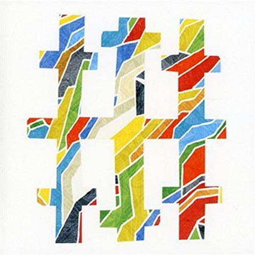 Three abstract, colorful cross-shaped symbols arranged in a grid pattern on a white background.
