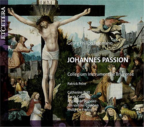 CD cover depicting a crucifixion scene with figures and text: "Johannes Passion".
