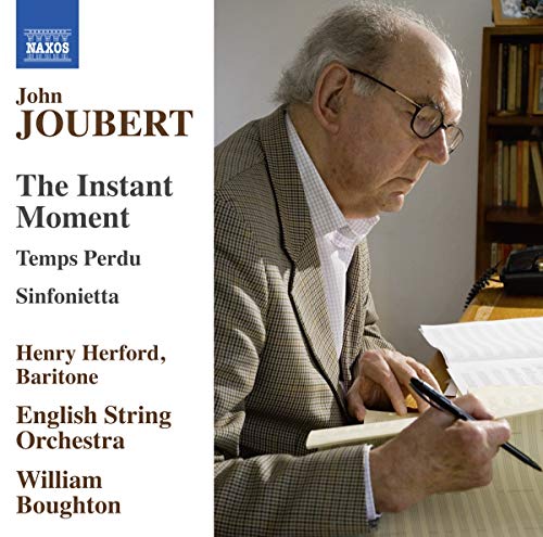 CD cover featuring a portrait of composer John Joubert in a tweed jacket.