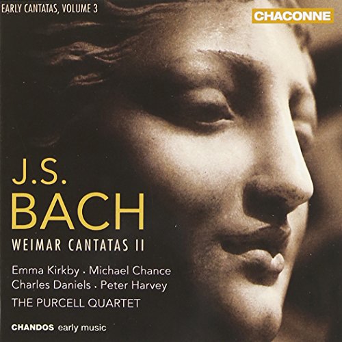 CD cover featuring a portrait of J.S. Bach and text details.