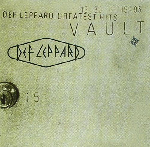 Def Leppard “Vault” CD cover: textured beige with band logo and dates.