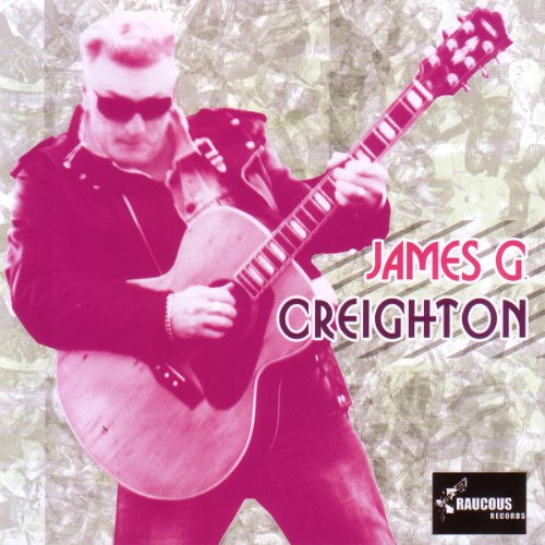 Magenta-tinted album cover of James G. Creighton playing an acoustic guitar.