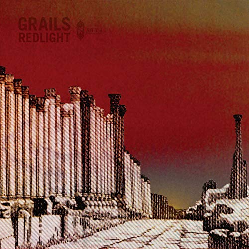 CD cover for Grails’ “Red Light” featuring a sketched, ruined cityscape.