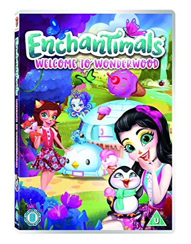 Enchantimals: Welcome to Wonderwood" DVD cover featuring cartoon characters and forest scene.