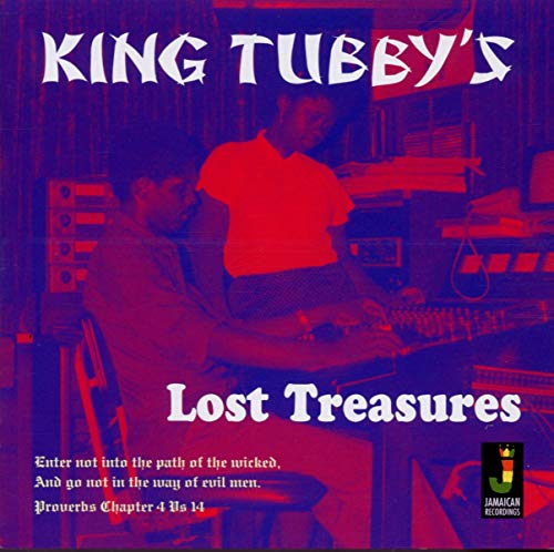 Album cover for King Tubby’s “Lost Treasures” featuring a red and blue portrait.