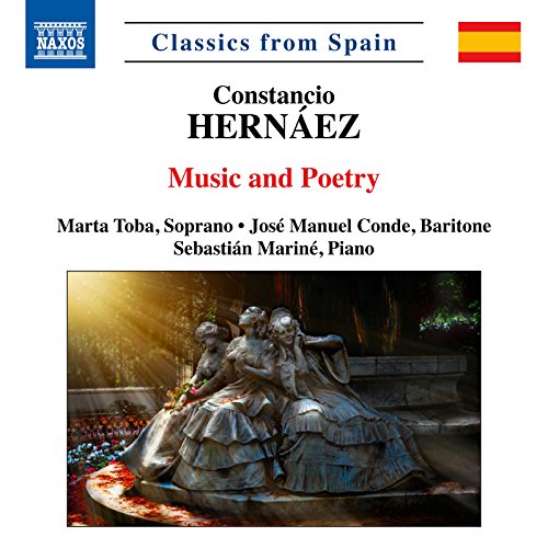 CD cover for "Music and Poetry" by Hernaez, featuring classical sculpture.