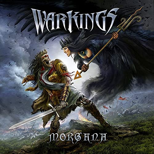 Warkings “Morgana” CD cover featuring fantasy figures and a stormy battlefield.