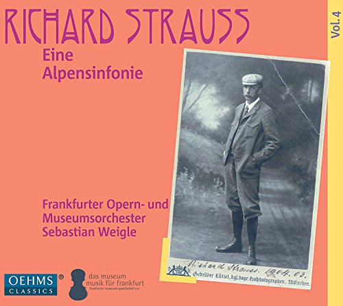 CD cover for Strauss’ “Eine Alpensinfonie” featuring a vintage portrait.