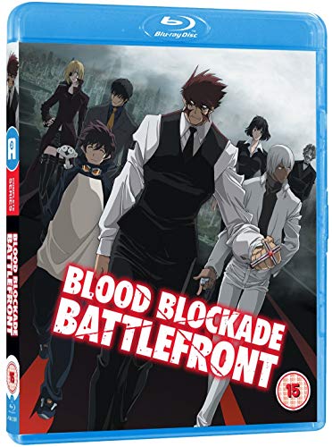 Blu-ray cover for anime “Blood Blockade Battlefront” featuring a group of characters.
