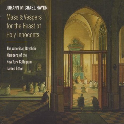 CD cover: church interior painting with text “Mass & Vespers”.